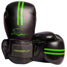 Боксерские перчатки PowerPlay 3016 16oz Black/Green (PP_3016_16oz_Black/Green)
