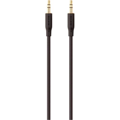 Кабель мультимедийный jack 3.5mm - M/M, portable, 2m, black/gold Belkin (F3Y117BT2M)