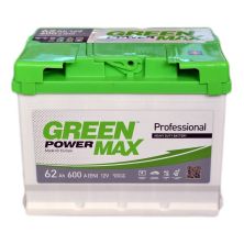 Аккумулятор автомобильный GREEN POWER MAX 62Ah Ев (-/+) (600EN) (22373)