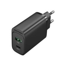 Зарядное устройство Vention 2xUSB 38W (USB-C+USB-A) PD+QC3.0 black (FBIB0-EU)