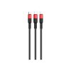 Дата кабель USB 2.0 AM to Lightning + Micro 5P + USB-C 1.0m Xpress one X26 black+red HOCO (6957531080282) - Изображение 1