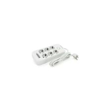 Мережевий фільтр живлення Voltronic F06U, 6 роз EU, 4USB White (F06U-White)