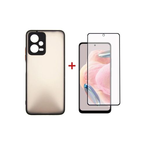 Чехол для мобильного телефона Dengos Kit for Xiaomi Redmi Note 12 5g case + glass (Black) (DG-KM-28)