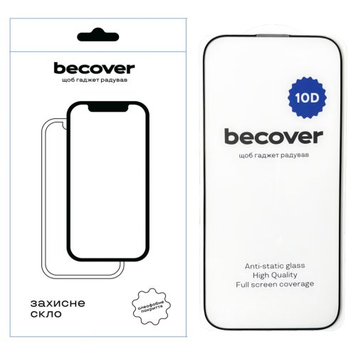 Скло захисне BeCover Apple iPhone 16 Pro 10D Black (712323)