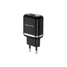 Зарядное устройство BOROFONE BA36A High Speed USB QC3.0 + cable USB to USB-C 18W Black (6931474716002)