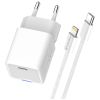 Зарядний пристрій ColorWay C101D GaN Mini 20W PD PPS USB-C + cable USB-C to Lightning white (CW-CHS059PDL-WT) - Зображення 1