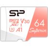 Карта памяти Silicon Power 64GB microSDXC class 10 UHS-I U3 V30 A1 Superior (SP064GBSTXDV3V20SP) - Изображение 1