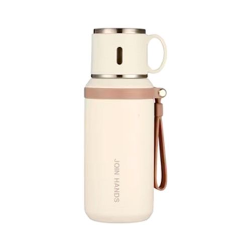 Термос Merlion з чашкою та ситечком 0,6 л, білий (TermTea-600White)