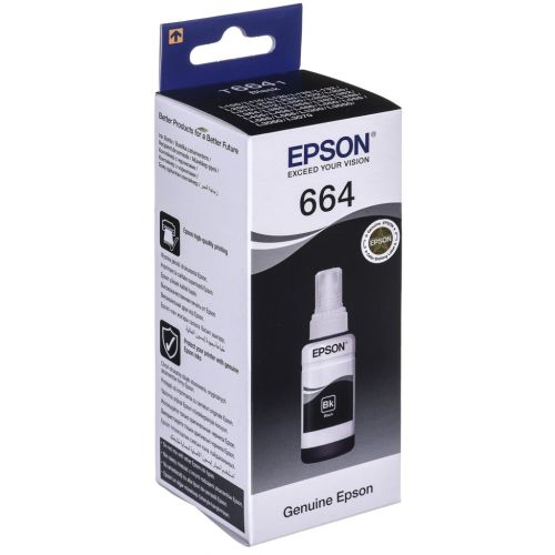 Контейнер с чернилами Epson 664 black (70мл) L100/L200 (C13T66414A)