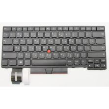 Клавиатура ноутбука Lenovo ThinkPad E480/L480 черная с черной,трек (A46073)