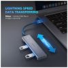 Концентратор Ugreen CM219 HUB Type-C to 4xUSB with USB-C Power Port (Gray) (70336) - Изображение 2