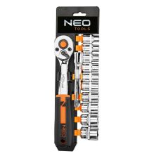 Набір головок Neo Tools 12шт, 3/8, тріскачка 90 зубців, CrV (10-020N)