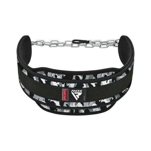 Утяжелитель RDX Пояс з ланцюгом T7 Pro Dipping Belt 2 Layer неопреновий Camo Grey (WDB-T7CG)