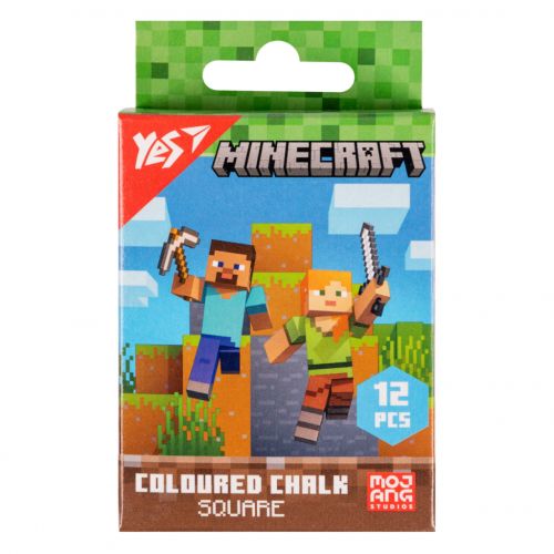 Крейда Yes кольорова квадратна 12 шт 6 кол Minecraft (400483)