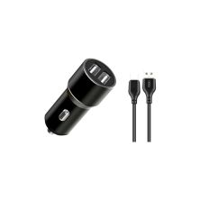 Зарядний пристрій XO TZ09 2.4A/2 USB + cable Type-C Black (XO-TZ09T-BK)