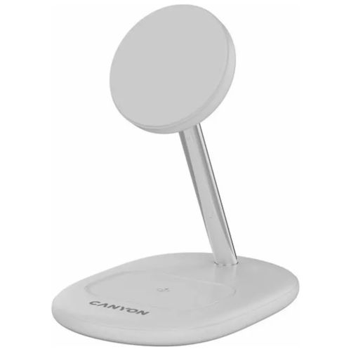 Зарядное устройство Canyon wireless charger WCS-205 15W Qi2 2in1 w/o adapter White (CNS-WCS205WW/A)