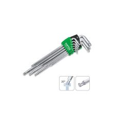 Ключ Toptul TORX Г-образный T10-T50 9шт. супердлинный с отверстием (GAAL0928) Ключ Toptul TORX Г-образный T10-T50 9шт. супердлинный с отверстием (GAAL0928)