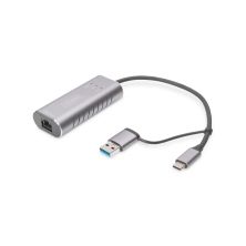 Переходник USB-C + USB 3.0 to RJ45 2500Mbps Ethernet Digitus (DN-3028)