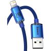 Дата кабель USB 2.0 AM to Lightning 2.0m 2.4A blue Baseus (CAJY000103) - Зображення 1