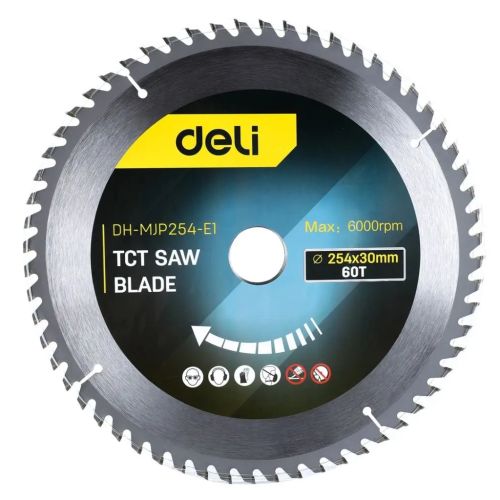 Диск пильний Deli 254 x 30 мм 60T (EDH-MJP254-E1)