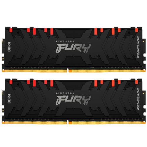 Модуль памяти для компьютера DDR4 16GB (2x8GB) 4000 MHz Renegade RGB Black Kingston Fury (ex.HyperX) (KF440C19RBAK2/16)