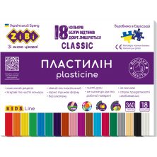 Пластилин ZiBi Classic 18 цветов 360 г (ZB.6235)