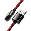 Дата кабель USB 2.0 AM to Lightning 1.0m CACS 2.4A 90 Legend Series Elbow Red Baseus (CACS000009) - Зображення 1