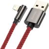 Дата кабель USB 2.0 AM to Lightning 1.0m CACS 2.4A 90 Legend Series Elbow Red Baseus (CACS000009) - Зображення 2