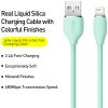 Дата кабель USB 2.0 AM to Lightning 1.2m 2.4A Jelly Liquid Silica Gel Green Baseus (CAGD000006) - Зображення 1