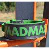 Атлетичний пояс MadMax MFB-302 Quick Release Belt шкіряний Black/Green L (MFB-302_L) - Зображення 1
