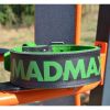 Атлетический пояс MadMax MFB-302 Quick Release Belt шкіряний Black/Green L (MFB-302_L) - Изображение 1