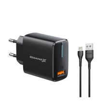 Зарядний пристрій Grand-X Quick Charge QС3.0 + cableUSB-Lightning (CH-550BL)