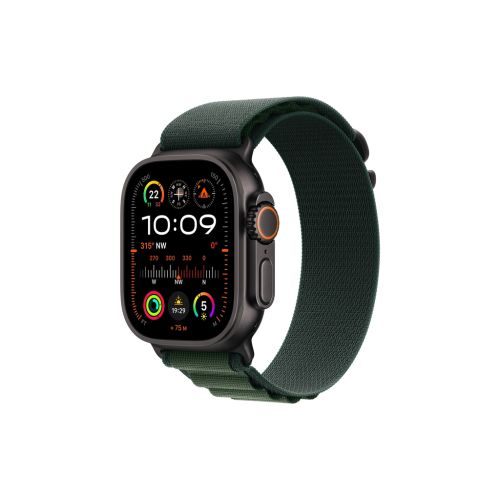 Смарт-часы Apple Watch Ultra 2 2024 GPS + Cellular 49mm Black Titanium Case with Dark Green Alpine Loop - Small (MX4Q3UL/A)