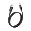 Дата кабель USB 2.0 AM to USB-C 1.2m 3A nylon aluminum with light indicator U93 black HOCO (6931474732170) - Зображення 1