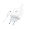 Зарядний пристрій HOCO C105A Stage 1xUSB-C PD20W + 1xUSB QC3.0 + cable USB-C to USB-C White (6931474782922) - Зображення 2