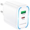 Зарядное устройство BOROFONE BA89A Destello 1xUSB-C PD30W + 1xUSB QC3.0 White (6941991119361) - Изображение 2