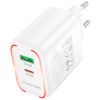 Зарядное устройство BOROFONE BA89A Destello 1xUSB-C PD30W + 1xUSB QC3.0 White (6941991119361) - Изображение 3