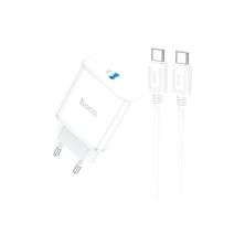 Зарядний пристрій HOCO C104A USB-C PD20W + cable USB-C to USB-C white (6931474782915) Зарядний пристрій HOCO C104A USB-C PD20W + cable USB-C to USB-C white (6931474782915)