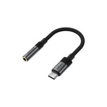 Перехідник USB-C to 3.5mm F 0.15m DAC audio black Acefast (6974316285281)
