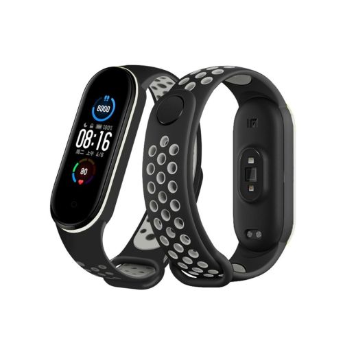 Ремешок для фитнес браслета BeCover Nike Style для Xiaomi Mi Smart Band 5 Black-Gray (705151)