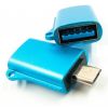 Перехідник OTG USB - Micro-USB blue Dengos (ADP-020) - Зображення 1