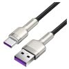 Дата кабель USB 3.1 AM to USB-C 0.25m 6.0A 66W Cafule Series Metal Black Baseus (CAKF000001) - Зображення 1