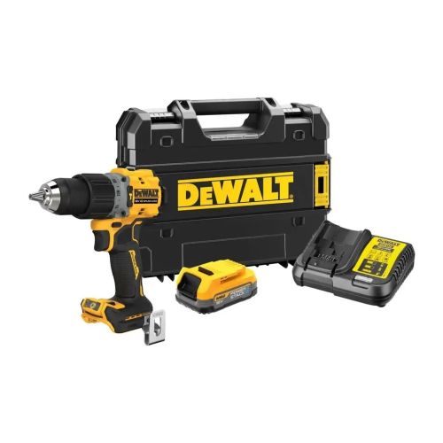 Шуруповерт DeWALT XR Li-Ion PowerStack 90 Нм, 18V 1x1.7Ah, кейс TSTAK (DCD805E1T)