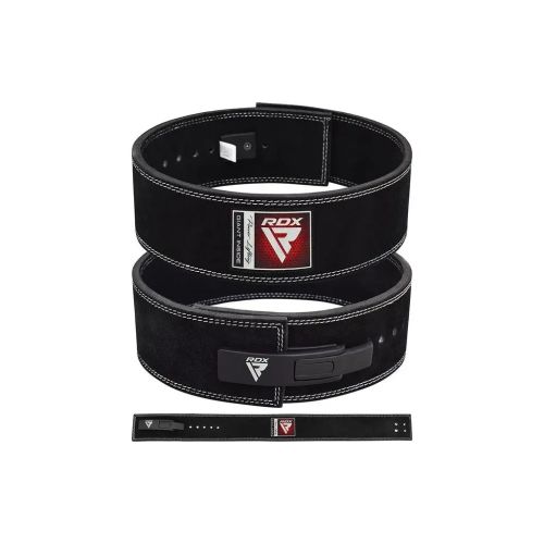 Атлетический пояс RDX 4 Pro Liver Buckle шкіряний Black Plus XL (WBL-4LB-XL+)