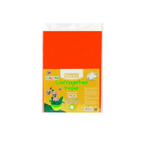 Цветной картон Maxi A4 Гофрокартон неоновый 21х29,7 см оранжевый (MX61899)