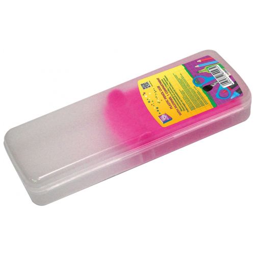 Пенал Cool For School Пластиковый с застежкой Прозрачный с розовым держателем 8011 (CF85557)
