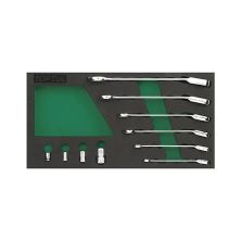 Ключ Toptul трещоточный комбинированный 8-19мм + переходник (GVA1017)