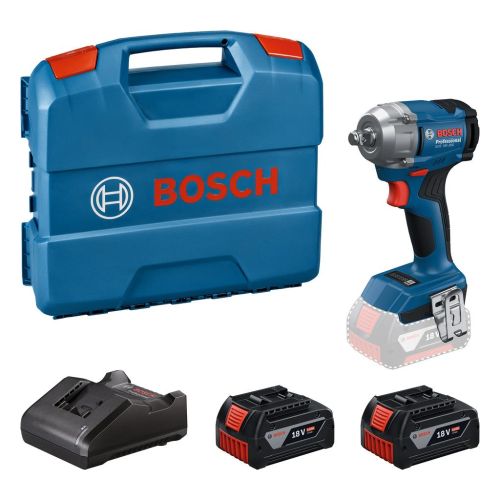Гайковерт Bosch GDS 18V-350 18V, 2x4Ah, до 3400об/хв, 85/200/350Нм, квадрат 1/2, кейс 1.1кг (0.601.9M5.021)