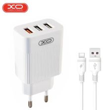 Зарядний пристрій XO 1xUSB QC3.0 18W + 2xUSB 2.4A + cable USB-C white (L72-TC-WH) Зарядний пристрій XO 1xUSB QC3.0 18W + 2xUSB 2.4A + cable USB-C white (L72-TC-WH)