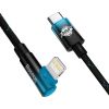 Дата кабель USB-C to Lightning 1.0m 20W 90° corner black/blue Baseus (CAVP000221) - Изображение 1
